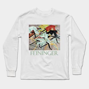 Cyclists by Lyonel Feininger Long Sleeve T-Shirt